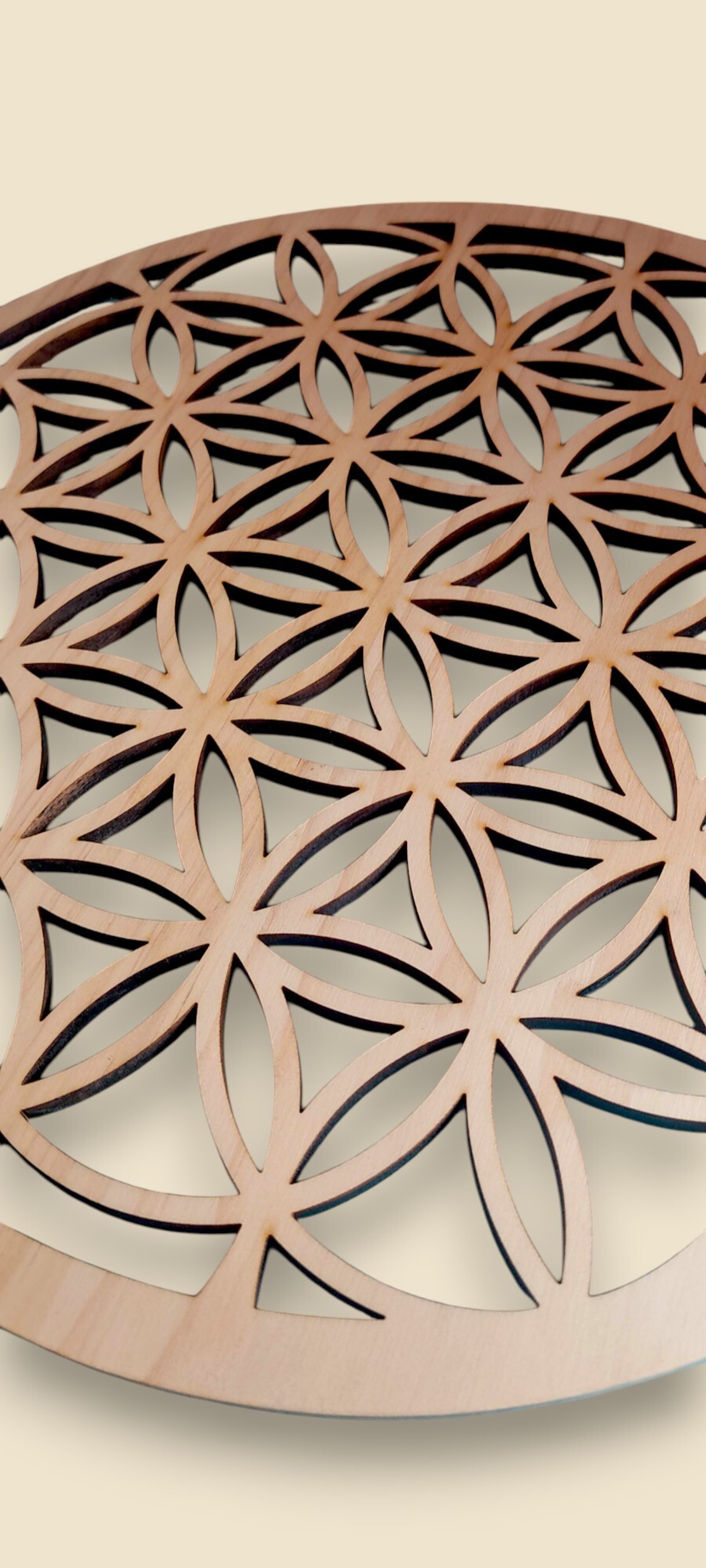 FLOR DE LA VIDA - En Madera - Geometría Sagrada - Carga de Cristales - 2